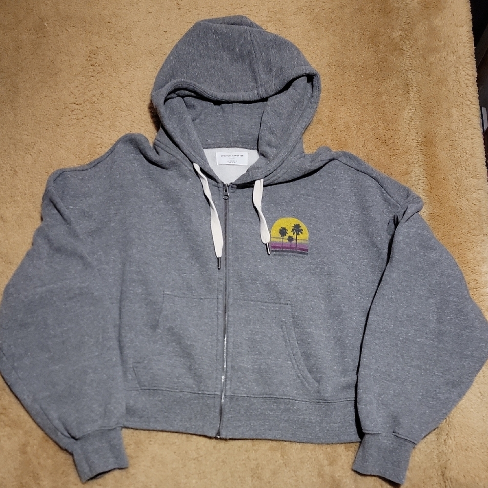 Spiritual Gangster Cropped Oversized Hoodie,  New Without Tags
